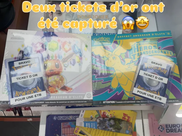 Deux ETB remportées grâce aux Tickets d'Or au Tabac Le Celtique