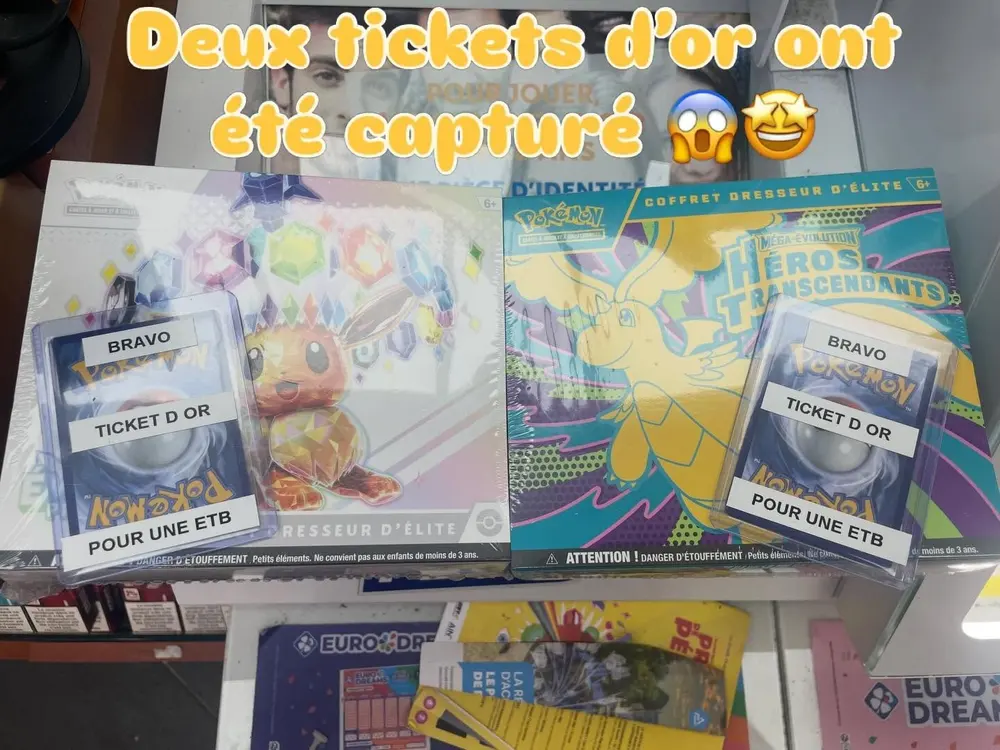 Deux ETB remportées grâce aux Tickets d'Or au Tabac Le Celtique